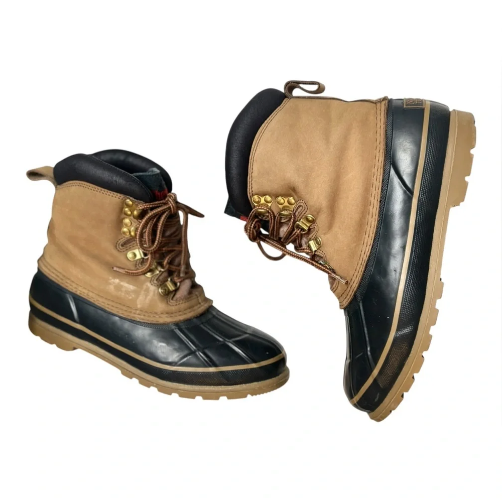 Northwest Territory Navy Blue & Tan Leather Duck Boots Mens Size 8 / Womens 9